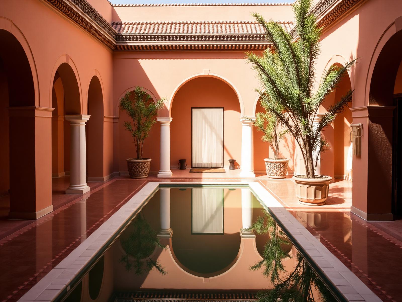 A Moroccan riad courtyard